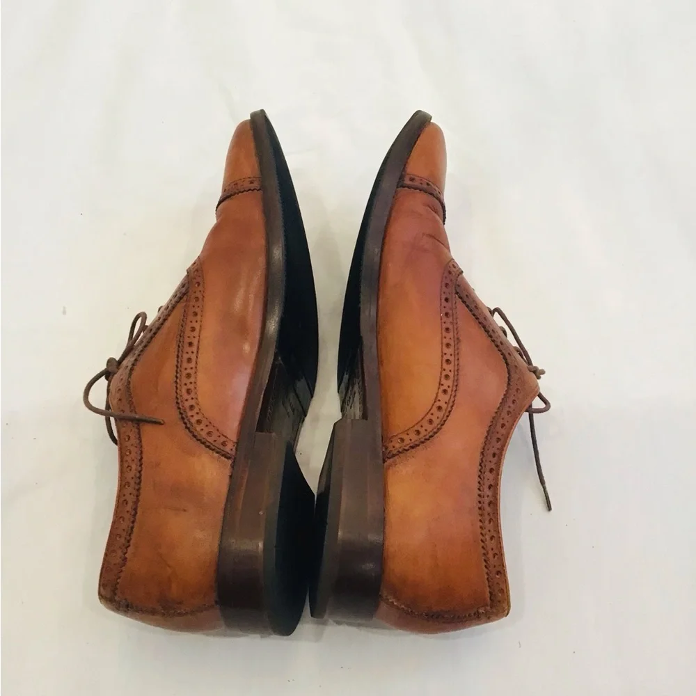 Cole Haan Men's Tan Leather Cap-Toe Oxfords